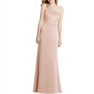 Lovely Women’s FOne Shoulder DrapedFormal MaXi Dress Twill Satin Gown Size 18